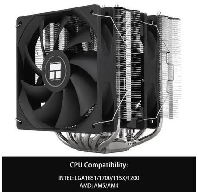Alt view image 3 of 6 - Peerless Assassin 120 SE Extrem CPU Air Cooler with 6 Heat Pipes, Dual PWM Fans, AGHP heatpipe Technology, 154mm High Cooling, for AM5/AM4, Intel LGA1851/1700/1150/1151/1155/1156/1200