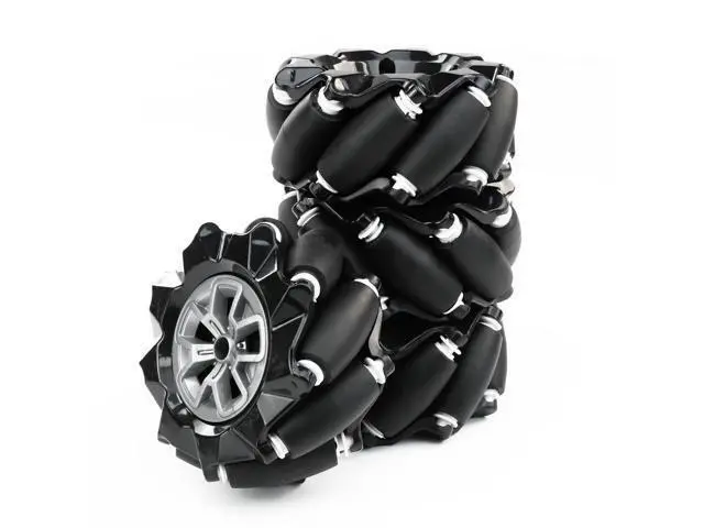 Alt view image 2 of 7 - Mecanum Wheel 65mm 80mm 97mm Omni Wheel with 6mm Hexagonal Metal Coupling Motor Connector Tire for AGV Smart Robot (97mm black mecanum wheel *4)