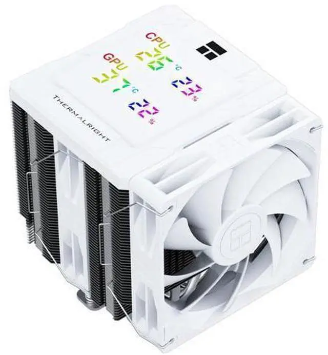 Main image of Peerless Assassin 120 Digital White CPU Air Cooler, Digital Screen Top Cover,6 Heatpipes Computer CPU Cooler, for AM4/AM5,Intel LGA1700/1851/1150/1151/1200, PC Cooler-White