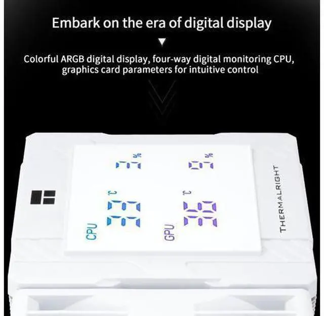 Alt view image 5 of 7 - Peerless Assassin 120 Digital White CPU Air Cooler, Digital Screen Top Cover,6 Heatpipes Computer CPU Cooler, for AM4/AM5,Intel LGA1700/1851/1150/1151/1200, PC Cooler-White