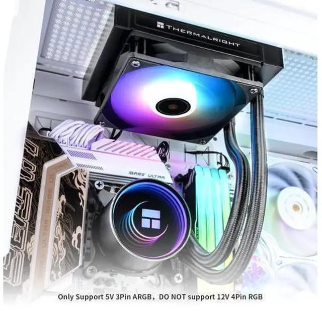 Alt view image 7 of 7 - Frozen Notte 120 ARGB Black Liquid CPU Cooler, 120mm PWM Fan with ARGB-Up to 2000RPM Speed, for AMD/AM4/AM5, Intel LGA1150/1151/1200/1700/1851,Black