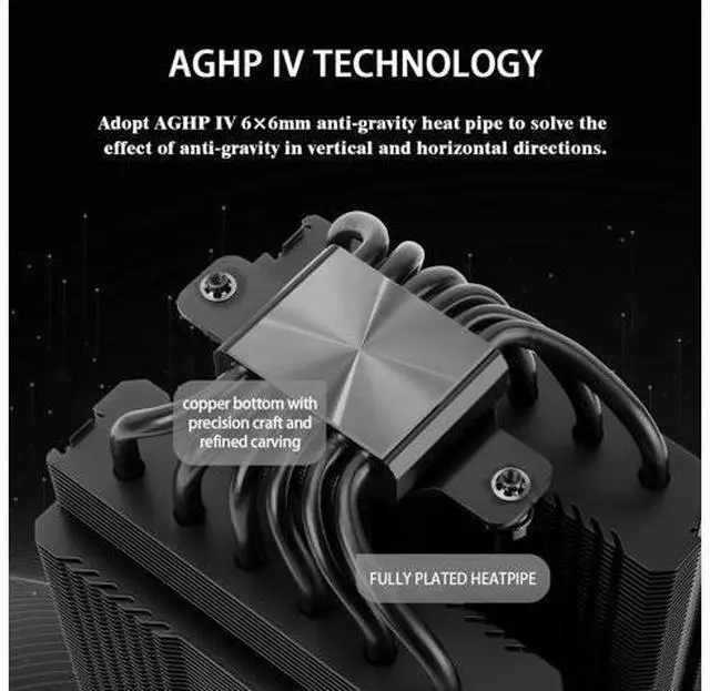 Alt view image 2 of 6 - Peerless Assassin 120 SE Black CPU Cooler, 6 Heat Pipes PC Cooling, Dual Towers and Dual PWM Fans, Computer CPU Air Cooling for AMD:AM4 AM5&Intel LGA1150/1151/1200/1700/1851,Black