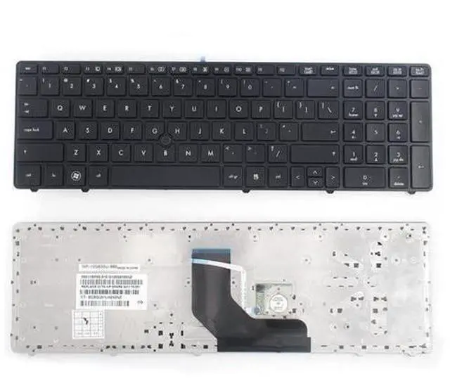 Main image of Keyboard Replacement with Black Frame for HP Elitebook 8560P 8570P Probook 6560B 6565B 6567B 6570B 6575B Series Laptop Black US