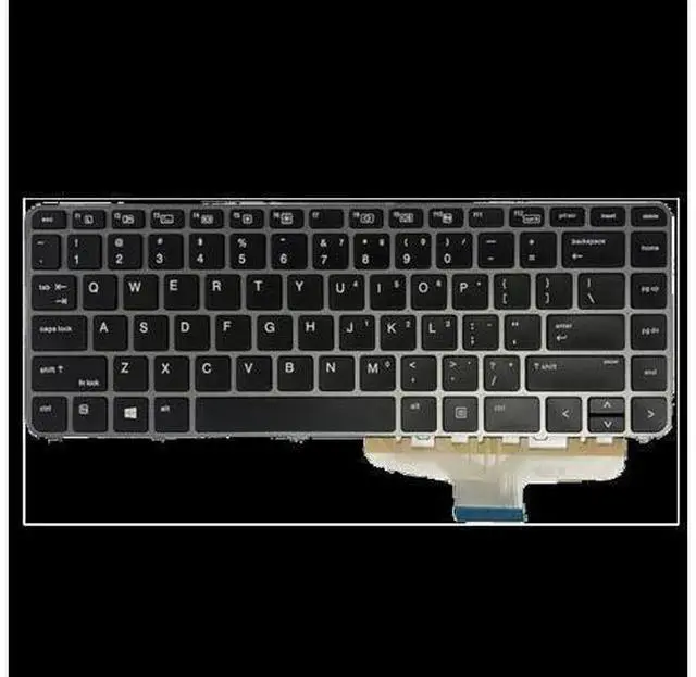 Main image of US Backlit Positivo Notebook Keyboard Dns Clevo for HP ELIteBook FOLIO 1040 G3 with Silver Frame