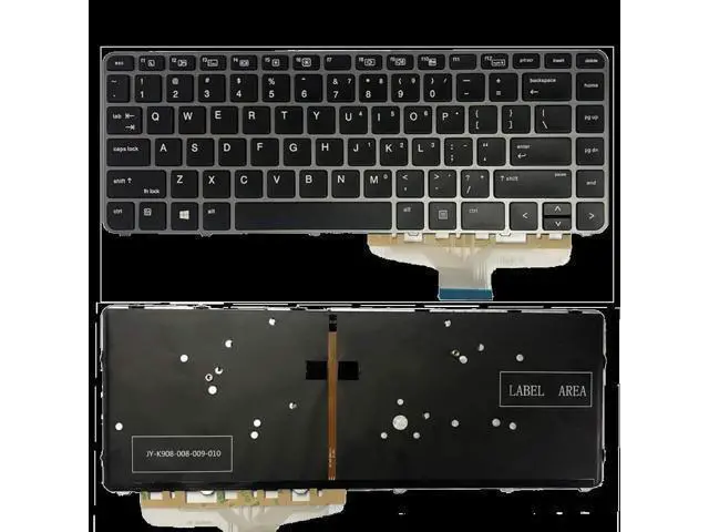 Alt view image 4 of 4 - US Backlit Positivo Notebook Keyboard Dns Clevo for HP ELIteBook FOLIO 1040 G3 with Silver Frame