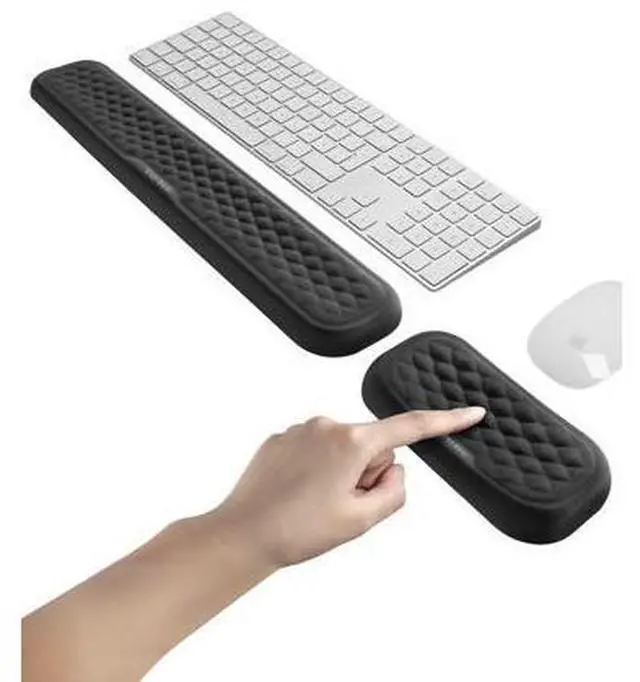 Main image of VAYDEER Keyboard & Mouse Wrist Rest Pad Set Padded Memory Foam H& Rest Support for Office, Computer, Laptop, Mac Typing & Wrist Pain Relief (Large Set),(17.32*3.15*0.85)+(5.91*3.15*0.85)