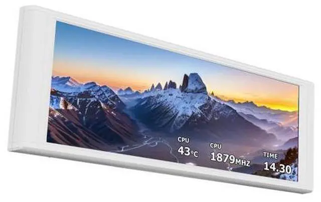 Main image of Trofeo Vision LCD White Edition Case Sub-Display Features a 6.86-inch Full-Color LCD Screen (1280x480 Resolution) with Magnetic Panel Design. Supports DIY Dynamic/Static Images (White).
