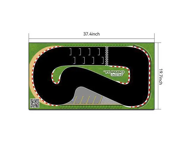 Alt view image 3 of 7 - Turbo Racing 1:76 RC Drift Car Race Track Mat: Portable Rubber 950x500mm Entry-Level Racing Track for Turbo Racing C64 C75 C73 C65 C72 Mini RC Drift Cars