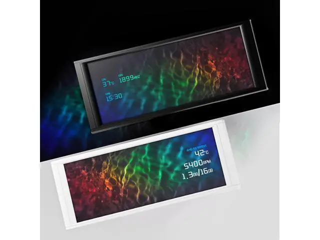 Alt view image 5 of 7 - Trofeo Vision LCD Black Edition Case Sub-Display Features a 6.86-inch Full-Color LCD Display (1280x480 Resolution) with a Magnetic Panel Screen, Supporting DIY Dynamic/Static Images