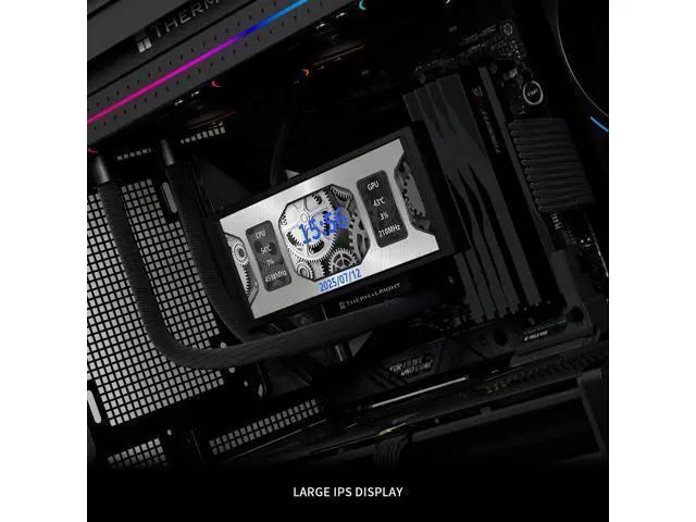 Alt view image 4 of 7 - Trofeo Vision LCD Black Edition Case Sub-Display Features a 6.86-inch Full-Color LCD Display (1280x480 Resolution) with a Magnetic Panel Screen, Supporting DIY Dynamic/Static Images
