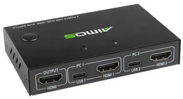 Main image of AIMOS AM-KVM201CC 2-Port HDMI KVM Switch Support 4K*2K@30Hz HDMI KVM Switcher Keyboard Mouse USB