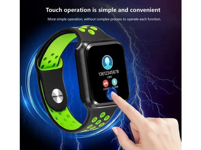 Alt view image 2 of 7 - S226 Smart Watches Watch IP67 Waterproof band Heart Rate Blood Pressure Bluetooth Sport Smartwatch for iPhone apple Android IOS (Blue)