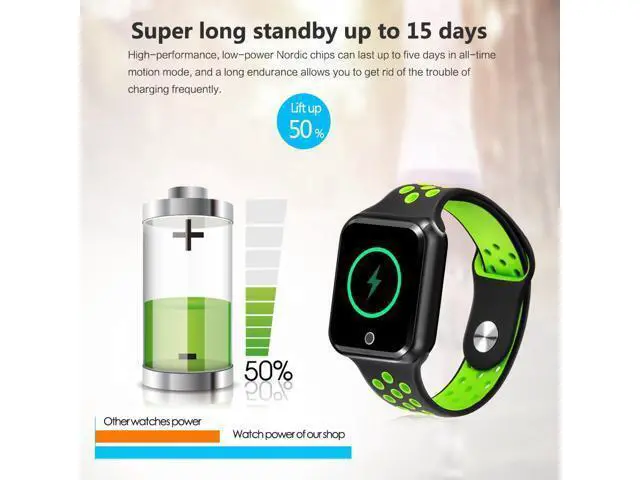 Alt view image 4 of 7 - S226 Smart Watches Watch IP67 Waterproof band Heart Rate Blood Pressure Bluetooth Sport Smartwatch for iPhone apple Android IOS (Blue)