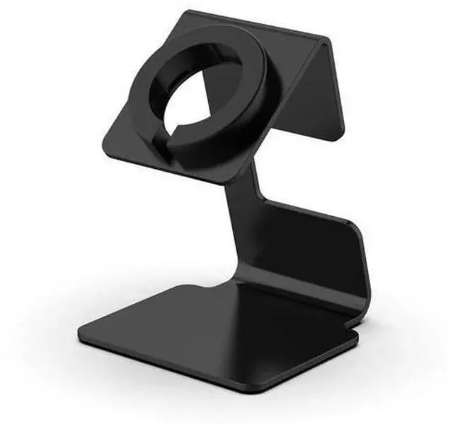 Main image of Charging Base Storage Rack Aluminium Alloy Smart Watch Dock Holder Silicone Card Coil Non-Slip Mat Safety for A-p-ple Watch Series(Black)
