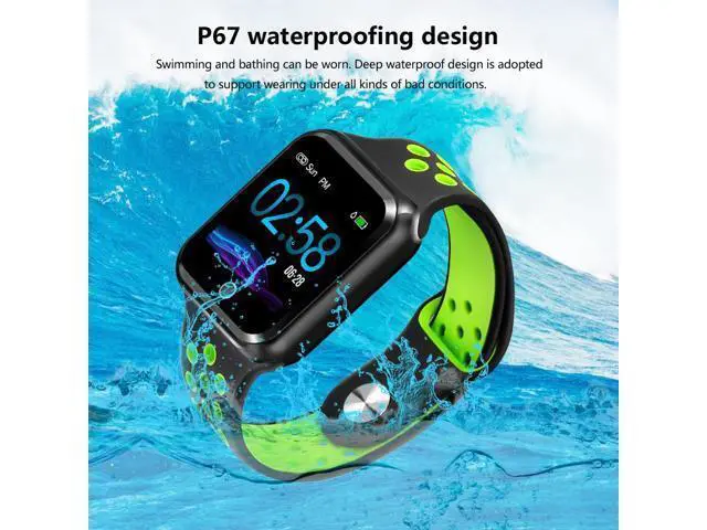 Alt view image 7 of 7 - S226 Smart Watches Watch IP67 Waterproof band Heart Rate Blood Pressure Bluetooth Sport Smartwatch for iPhone apple Android IOS (Black)