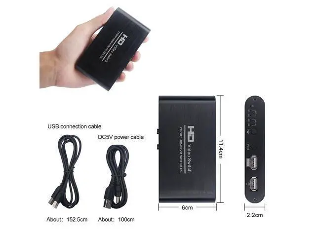Alt view image 7 of 7 - NEW HDMI-Compatible Switch 4K Switcher Wireless Mouse Keyboard Sharer Ultra-Clear Switching Computer Adapter Display Amplifer