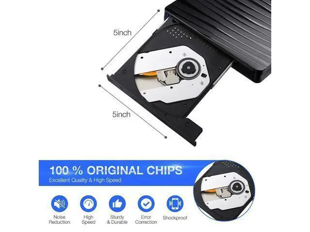 Alt view image 4 of 5 - ULANSeN External CD/DVD Drive for Laptop, USB A/C 3.0 CD DVD Player Portable +/-RW Burner CD ROM Reader Writer Disk Duplicator Compatible with Laptop Desktop PC Windows Apple Mac Pro MacBook Linux