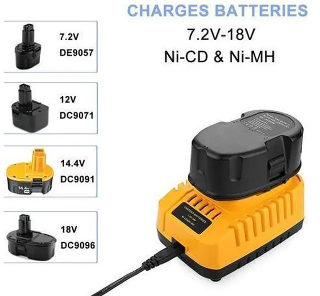Alt view image 4 of 7 - Powilling DC9310 7.2-Volt-18-Volt 1-Hour Replacement Charger for DEWALT 7.2V-18V NiCad & NiMh Battery DW9057 DC9071 DC9091 DC9096 DW9072 DW9091 DW9099