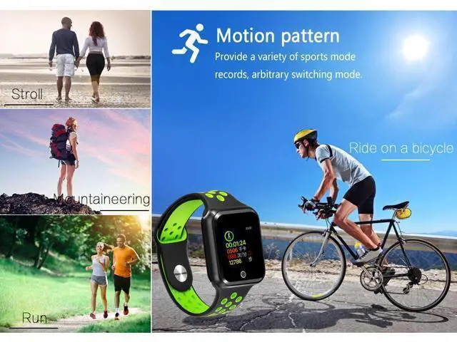 Alt view image 3 of 7 - S226 Smart Watches Watch IP67 Waterproof band Heart Rate Blood Pressure Bluetooth Sport Smartwatch for iPhone apple Android IOS (Pink)