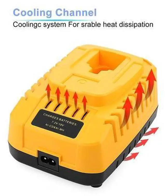 Alt view image 6 of 7 - Powilling DC9310 7.2-Volt-18-Volt 1-Hour Replacement Charger for DEWALT 7.2V-18V NiCad & NiMh Battery DW9057 DC9071 DC9091 DC9096 DW9072 DW9091 DW9099