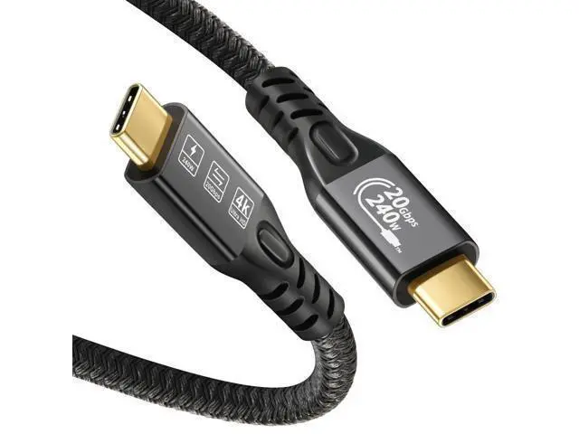 Alt view image 7 of 7 - USB C 3.2 Gen2 20Gbps, 2PCS Type C 4K@60Hz UHD Video 5A/240W PD3.1 Fast Charge Cord with E-Marker Compatible with Thunderbolt 3/4 for iPhone 15Pro MacBook (2PCS USB C 20G 240W 3M)