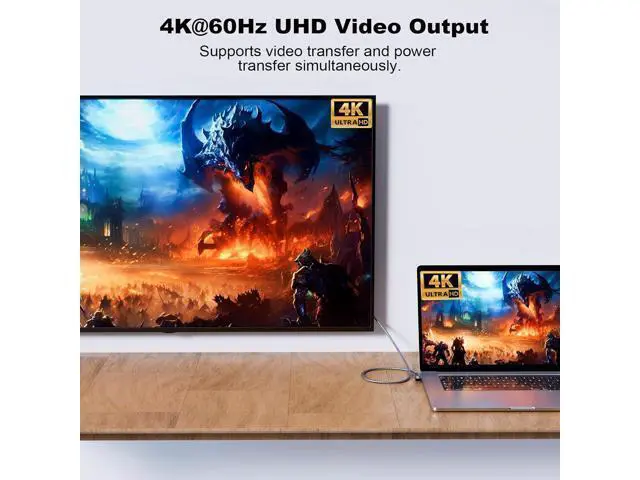 Alt view image 3 of 7 - USB C 3.2 Gen2 20Gbps Cable, 2PCS 90Degree Type C 4K@60Hz UHD Video 5A/240W PD3.1 Fast Charge Cord with E-Marker Compatible with Thunderbolt 3/4 for 15Pro MacBook (2PCS 90Degree 20G 240W 3M)