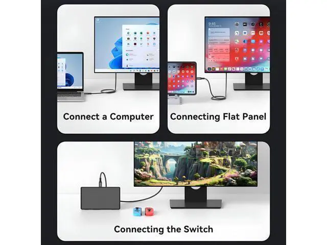 Alt view image 5 of 7 - USB C 3.2 Gen2 20Gbps Cable, 2PCS 90Degree Type C 4K@60Hz UHD Video 5A/240W PD3.1 Fast Charge Cord with E-Marker Compatible with Thunderbolt 3/4 for 15Pro MacBook (2PCS 90Degree 20G 240W 3M)