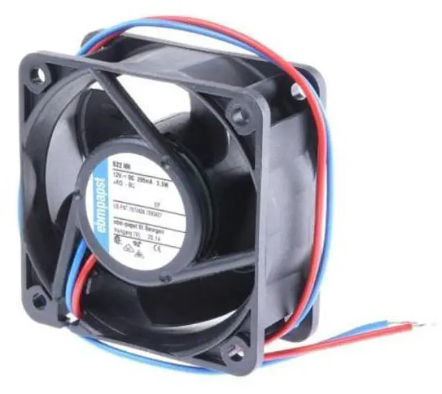 Main image of Ebmpapst 622HH cooling fan, size 60 x 60 x 25mm 12 V DC, air flow 56m3/h, 8200rpm