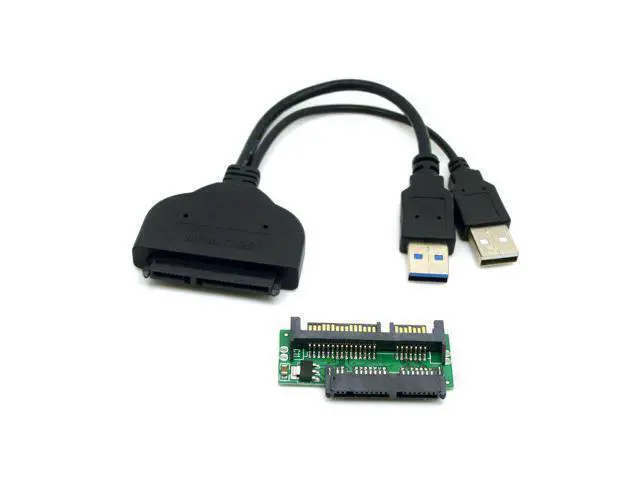 Alt view image 3 of 3 - 1set USB 3.0 to SATA 22Pin & SATA to Micro SATA Adapter for 1.8" 2.5" Hard Disk Driver With Extral USB Power Cable