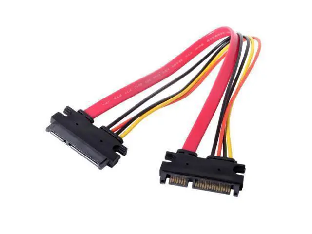 Alt view image 6 of 7 - NGFF Red Color SATA III 3.0 7+15 22 Pin SATA Male to Female Data Power Extension Cable 30cm