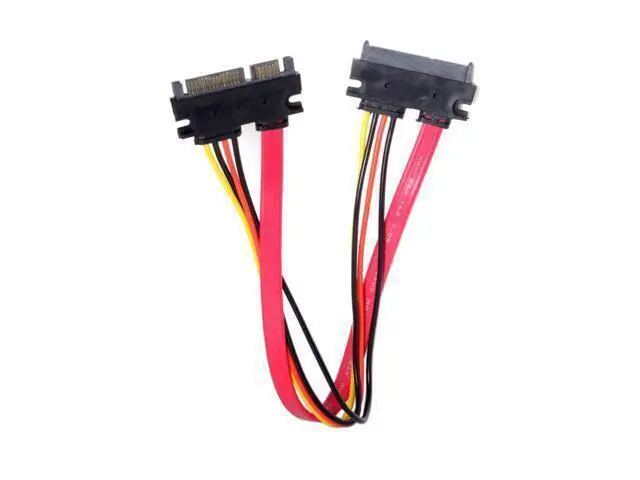 Alt view image 7 of 7 - NGFF Red Color SATA III 3.0 7+15 22 Pin SATA Male to Female Data Power Extension Cable 30cm