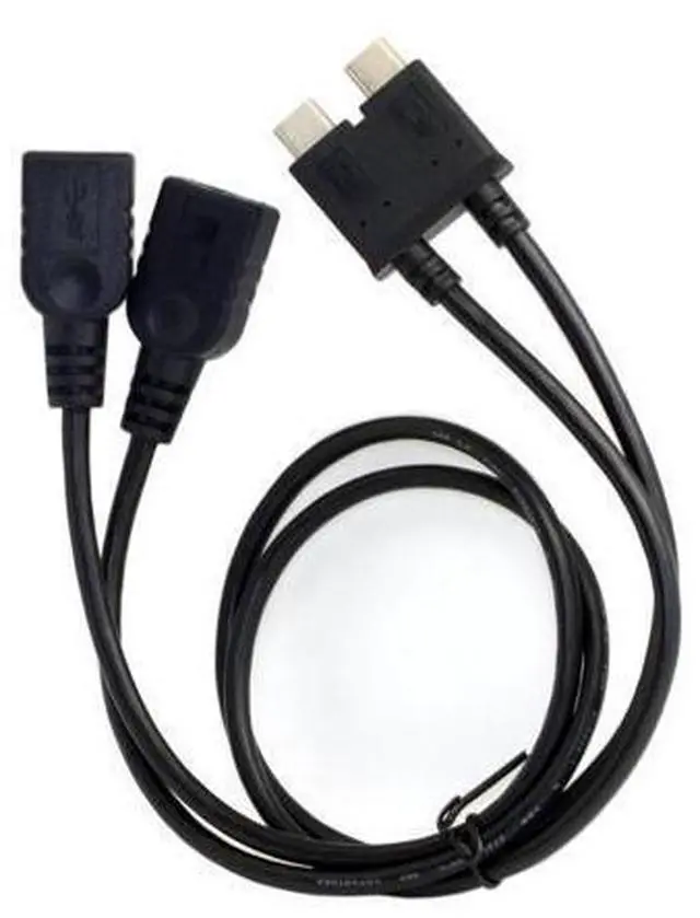 Alt view image 4 of 4 - CYDZ Dual Cable USB 3.1 Type-C to 3.0 A Female OTG Data Cable for 13 inch Laptop Pro