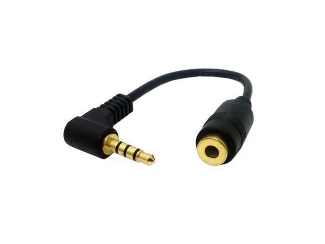 Alt view image 3 of 5 - 10cm Black 90 Degree Right Angled 3.5mm 3poles Audio Stereo Male to Female Extension Cable