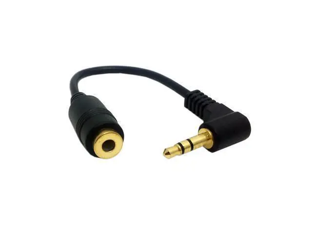 Alt view image 4 of 5 - 10cm Black 90 Degree Right Angled 3.5mm 3poles Audio Stereo Male to Female Extension Cable