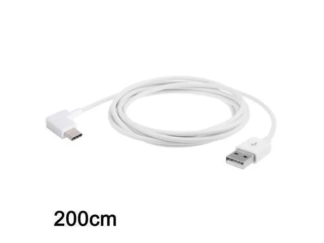 Alt view image 4 of 4 - CYDZ 2m Right Angled USB 3.1 Type C USB-C to USB 2.0 Cable for Tablet & Mobile Phone White