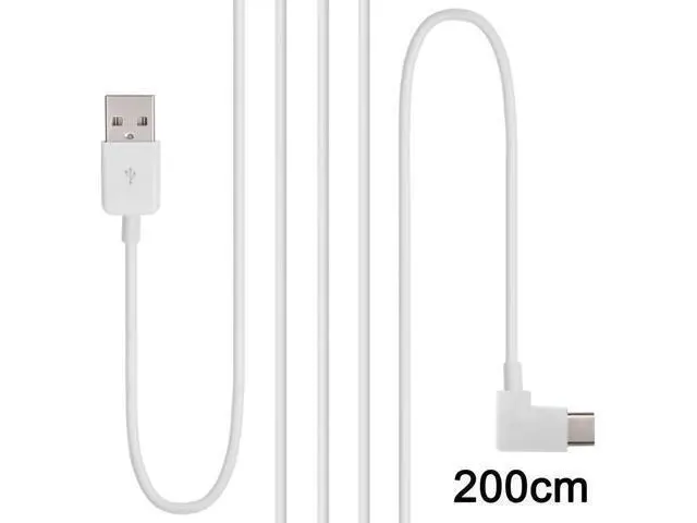 Alt view image 2 of 4 - CYDZ 2m Right Angled USB 3.1 Type C USB-C to USB 2.0 Cable for Tablet & Mobile Phone White