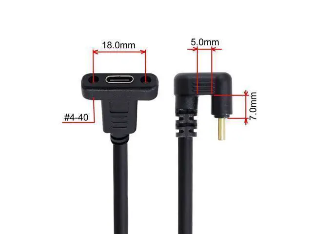 Alt view image 2 of 3 - Type C USB-C USB 3.1 Male 180 Degree U Shape Back Angled to Type C USB-C USB 3.1 Female Extension Data Cable 30cm