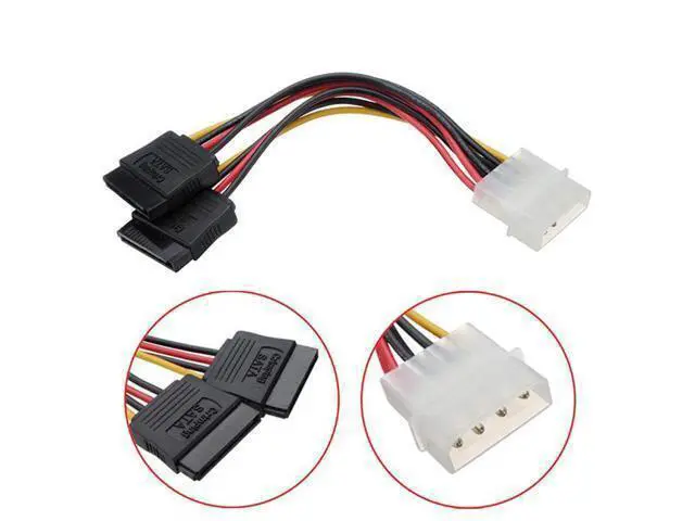 Alt view image 2 of 4 - CYDZ IDE 4pin to Dual SATA 15P Y Splitter 10cm Hard Disk Power Supply Extension Cable