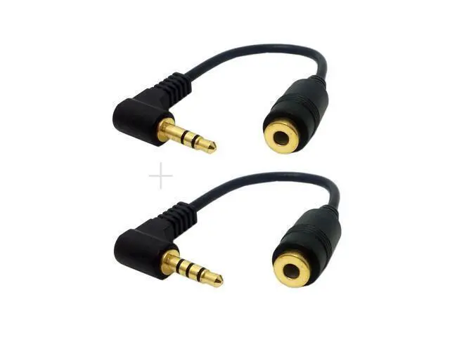 Alt view image 3 of 3 - 1Set 3/4 Poles Audio Stereo 90 Degree Right Angled 3.5mm Male to Female Extension Cable