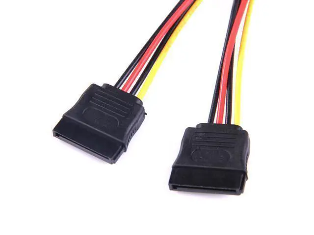 Alt view image 3 of 4 - CYDZ IDE 4pin to Dual SATA 15P Y Splitter 10cm Hard Disk Power Supply Extension Cable