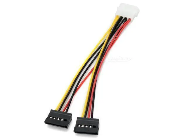 Alt view image 4 of 4 - CYDZ IDE 4pin to Dual SATA 15P Y Splitter 10cm Hard Disk Power Supply Extension Cable