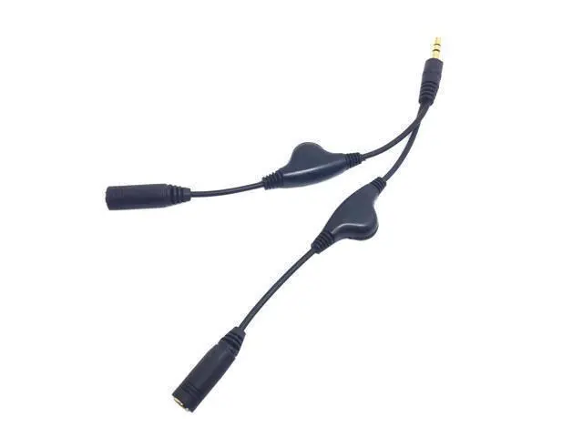 Alt view image 2 of 7 - CYDZ 3.5mm Male to Double 3.5mm Female Headphone Y Splitter Cable with Volume Control Switch