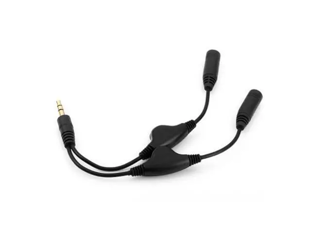 Alt view image 3 of 7 - CYDZ 3.5mm Male to Double 3.5mm Female Headphone Y Splitter Cable with Volume Control Switch