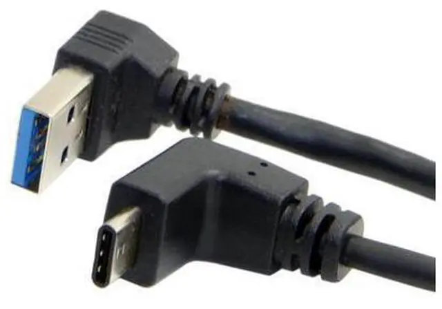 Main image of CYDZ USB 3.1 USB-C Reversible Angled to 90 Degree Up Angled A Male Data Cable for Laptop & Tablet & Phone