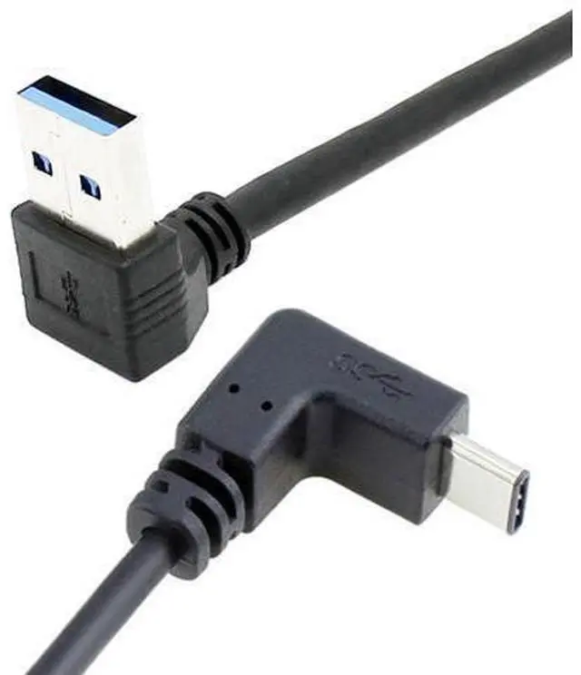 Alt view image 2 of 4 - CYDZ USB 3.1 USB-C Reversible Angled to 90 Degree Up Angled A Male Data Cable for Laptop & Tablet & Phone
