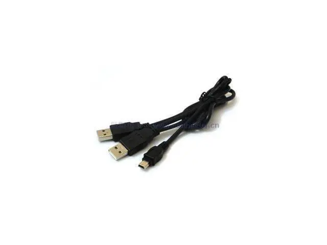 Alt view image 2 of 7 - CYDZ USB2.0 2 Male to Mini 5 Pin Y Cable Data and Power Cable for Hard Disk Drive CAS