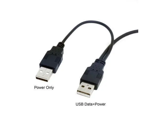 Alt view image 7 of 7 - CYDZ USB2.0 2 Male to Mini 5 Pin Y Cable Data and Power Cable for Hard Disk Drive CAS