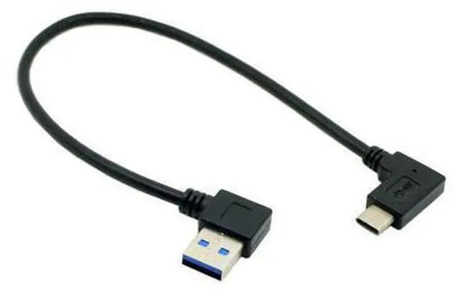 Main image of Chenyang-Cable 0.3M Reversible USB 3.1 USB-C Angled to Left Angled 90 Degree A Male Data Cable