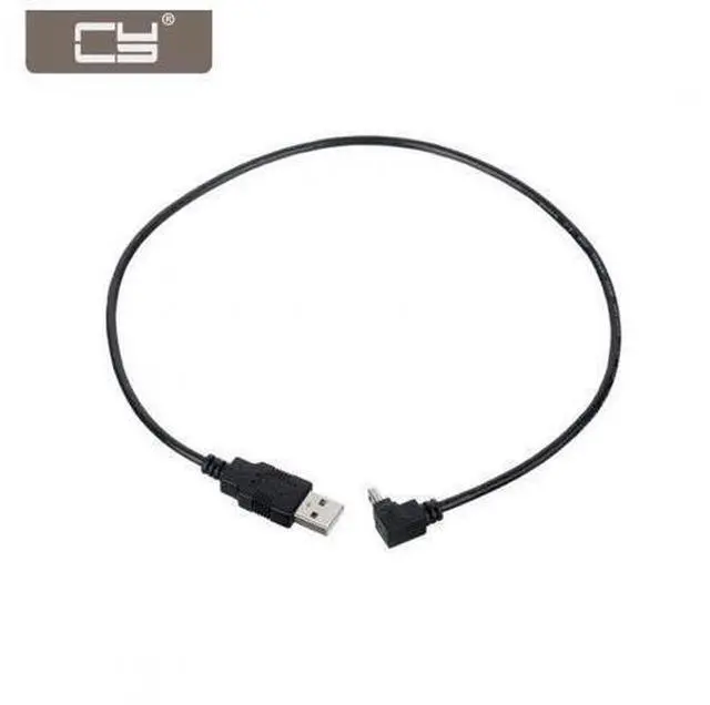 Main image of CYDZ Mini USB 2.0 B Type 5pin Male Down Angled 90 Degree to USB Male Data Cable 0.5M