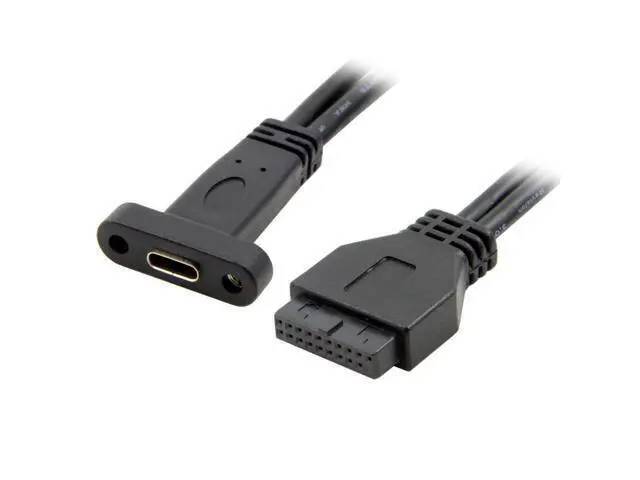 Alt view image 2 of 3 - USB 3.1 Type C USB-C Female Single Port to USB 3.0 Motherboard 19pin Header Cable 40cm